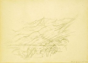 "Paysage Maloja", 29,5 x 39,5 cm. 1953. Dessin - giacometti