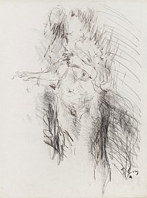 Nu, 1962. fusain. 63 x 48 cm - Leroy