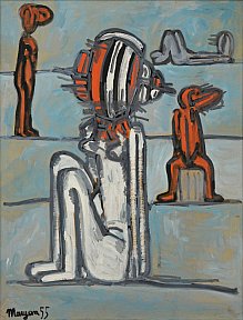 Sans titre, 1955. Gouache sur papier contrecoll sur toile. 645 x 49 cm - maryan